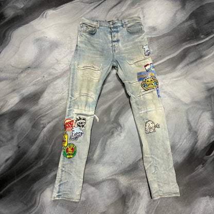 Amiri Light Blue/Racing Patches Jean (32)
