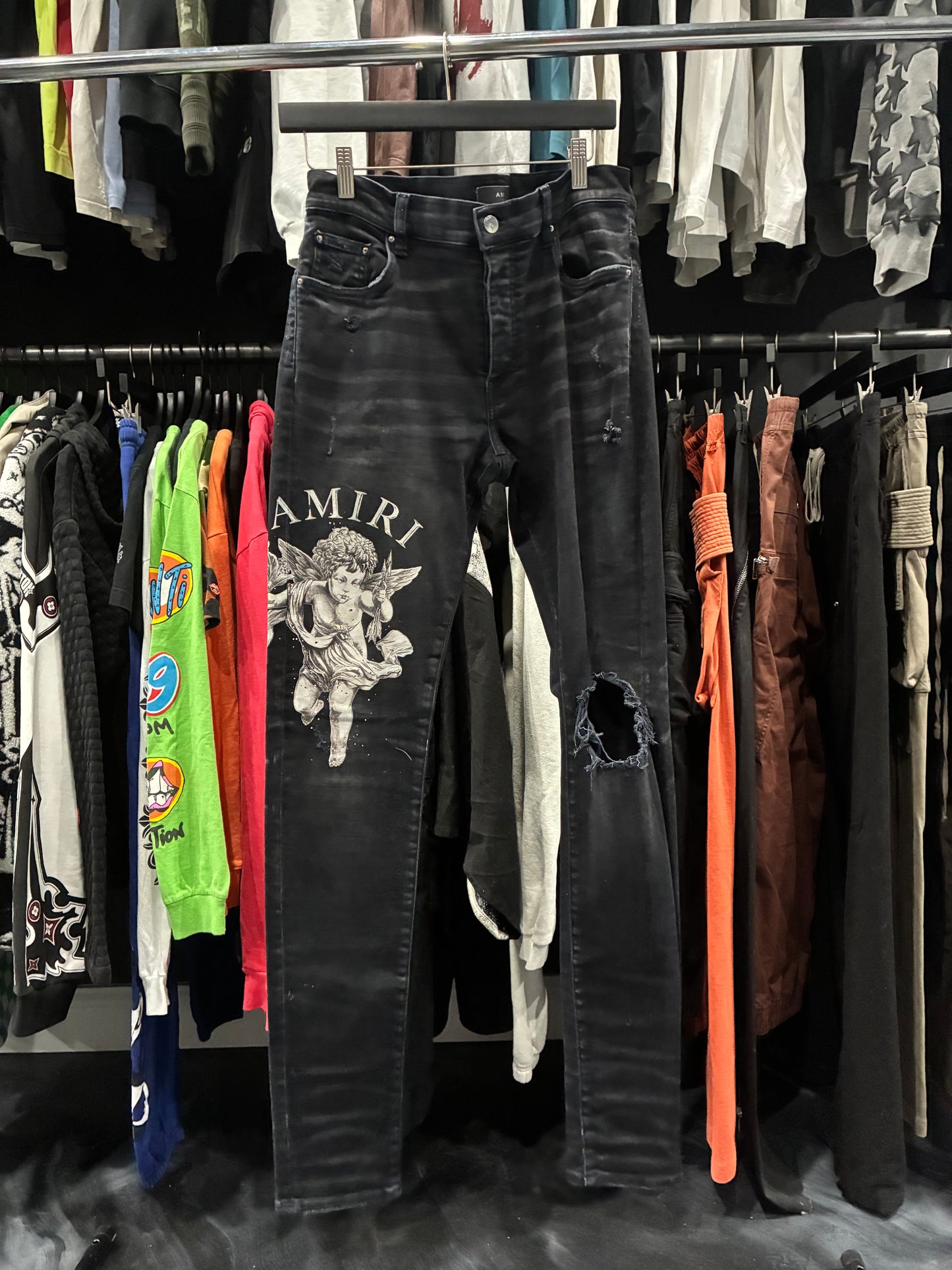 Amiri Faded Black White Angel Logo Jean (32)