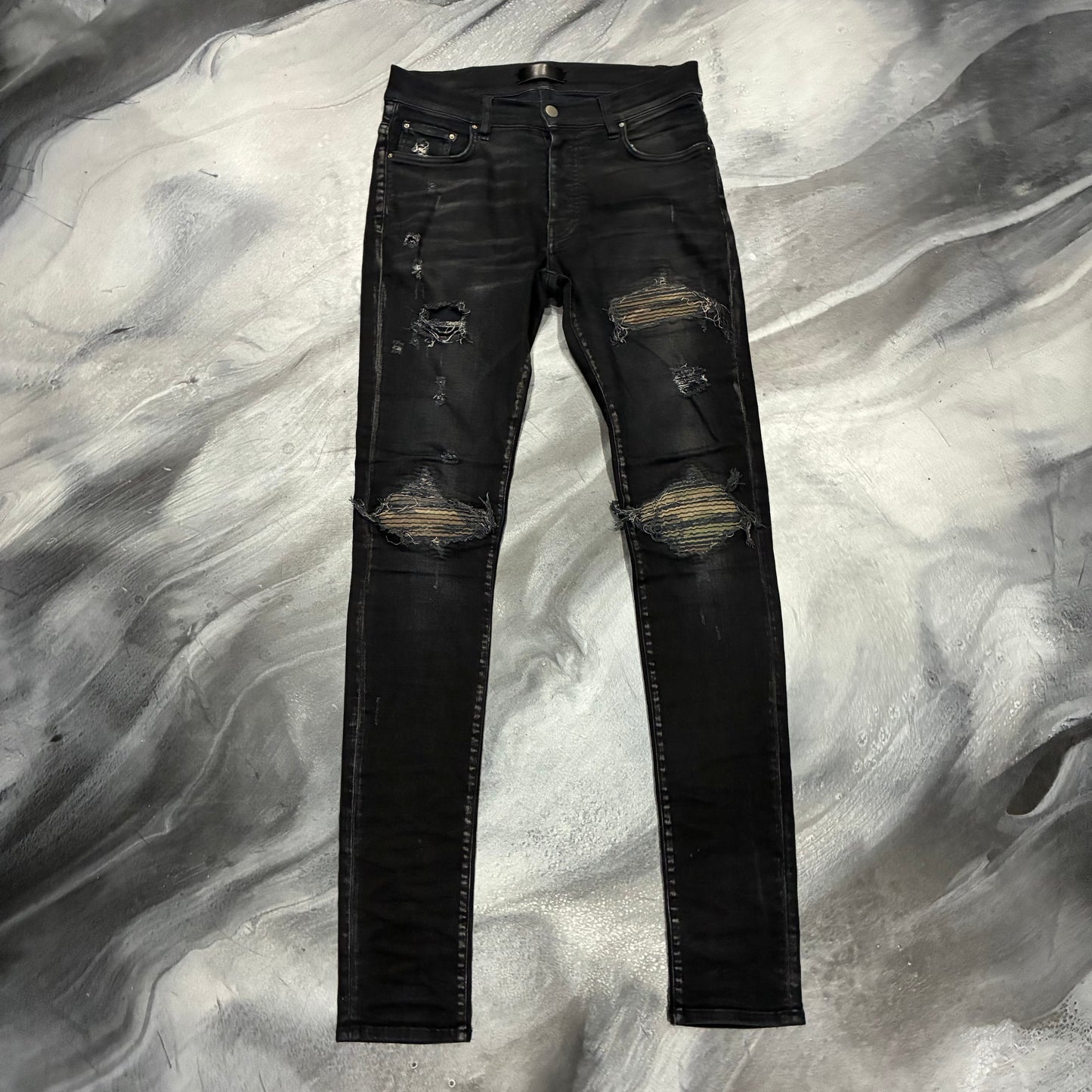 Amiri Faded Black/Camo Patch Jean (29)