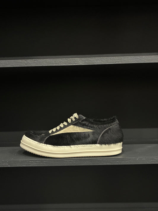Rick Owens Black Fur Vintage Low Sneaker (45)
