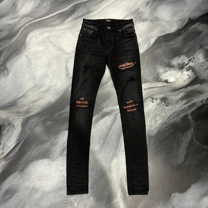 Amiri Black/Brown Bandana Patch Jean (28)