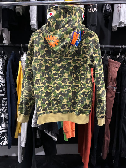 Bape Green Camo Shark Hoodie (S)
