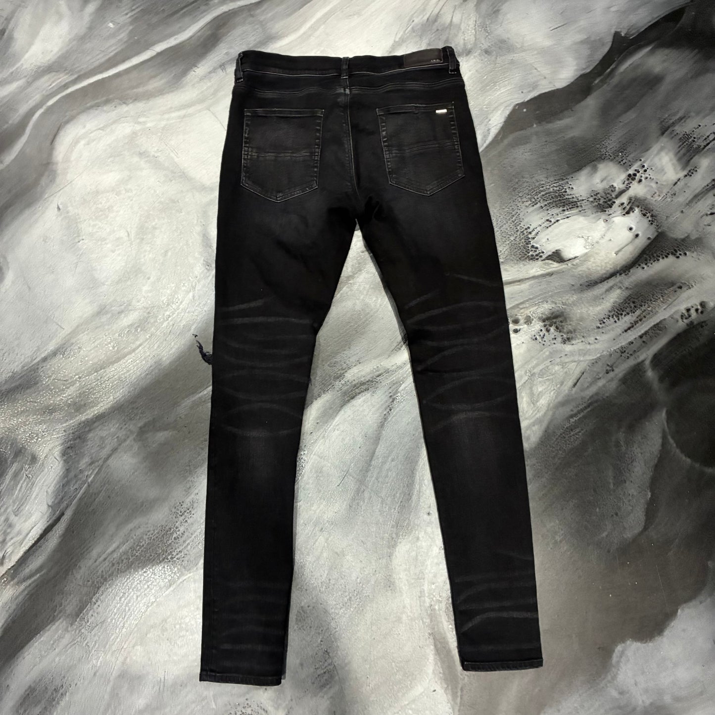 Amiri Black/Cracked Blue Paint Patch Jean (34)