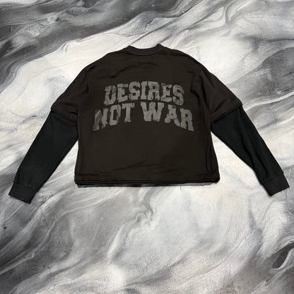 Bottega Desires Black Not War Thermal Longsleeve Tee (L)