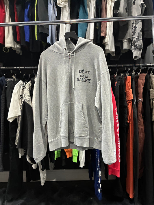 Gallery Dept Grey Galerie Zip Up Hoodie (M)