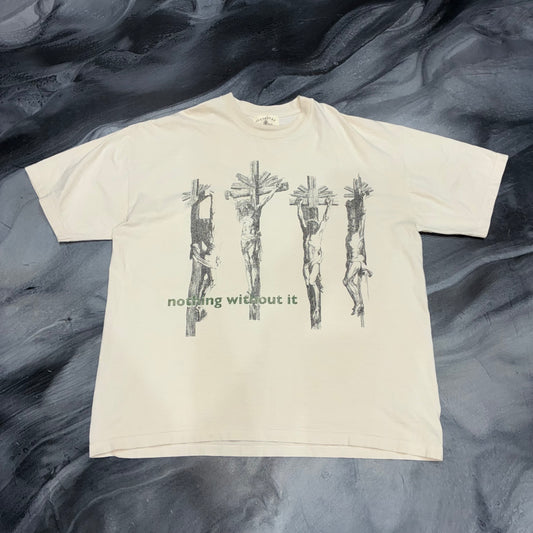 Vertabrae Cream/Green “Nothing Without It” Tee (XL)