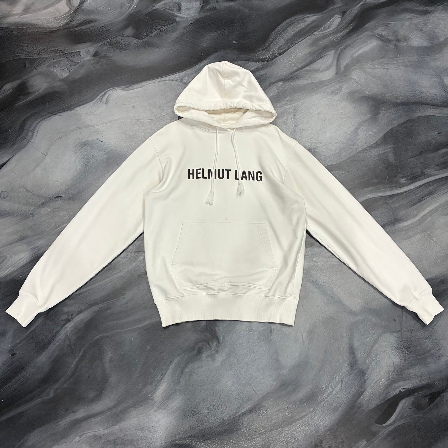 Helmut Lang White/Black Logo Hoodie (S)