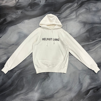 Helmut Lang White/Black Logo Hoodie (S)