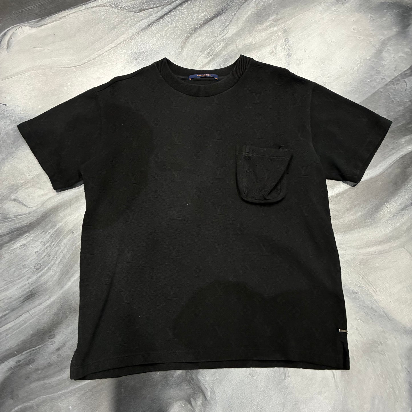 Louis V. Black Mongram Pocket Tee (S)
