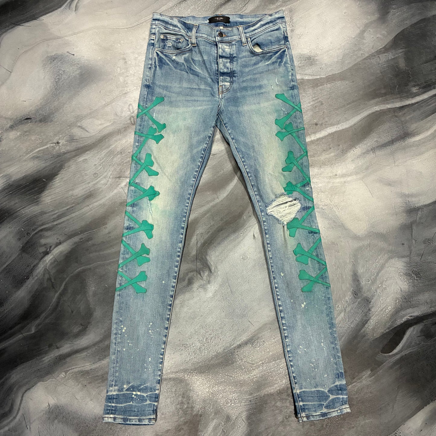 Amiri Dark Blue/Turquoise Bones Jean (32)