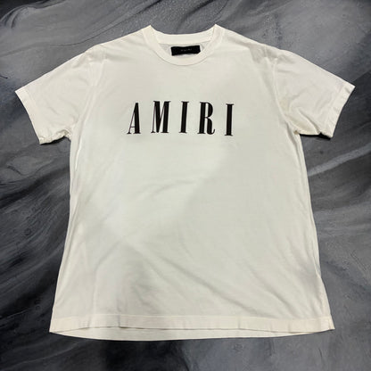 Amiri Cream/Black Core Logo Tee (XS)