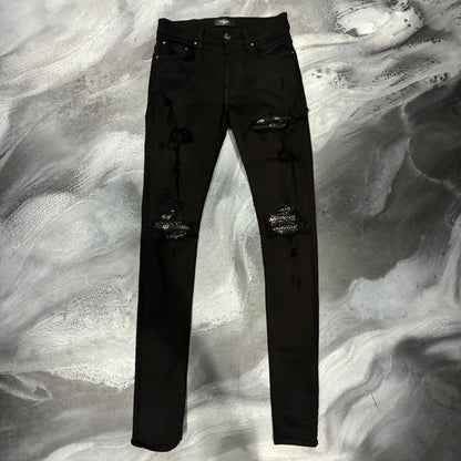 Amiri Black/Black Bandana Patch Jean (32)