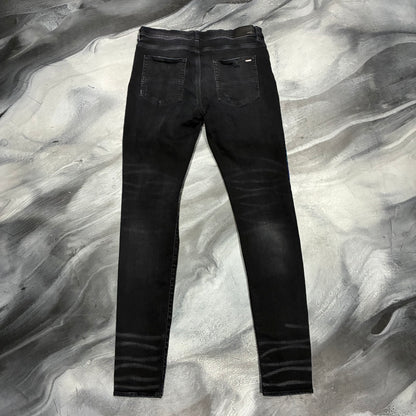 Amiri Black Core Logo Paint Drip Jean (36)