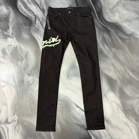 Amiri Black/Green Baroque Jean (34)