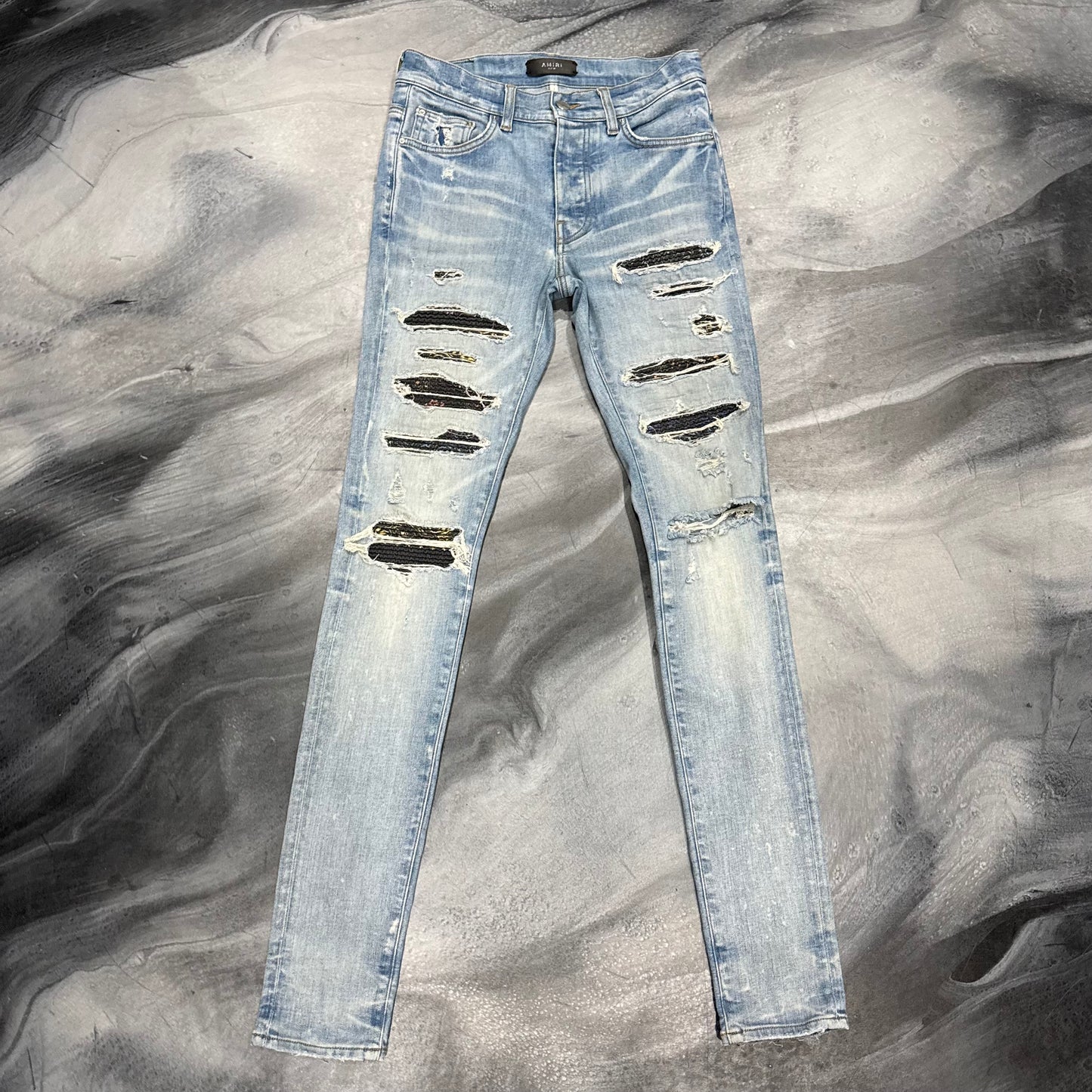 Amiri Light Blue/Rainbow Thrasher Jean (29)