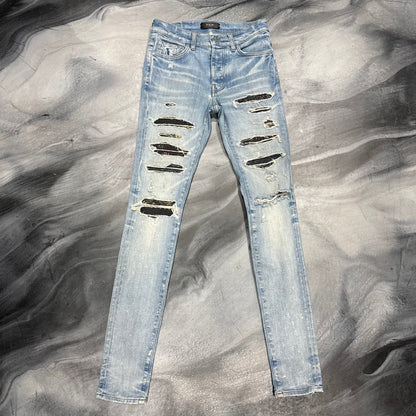 Amiri Light Blue/Rainbow Thrasher Jean (29)