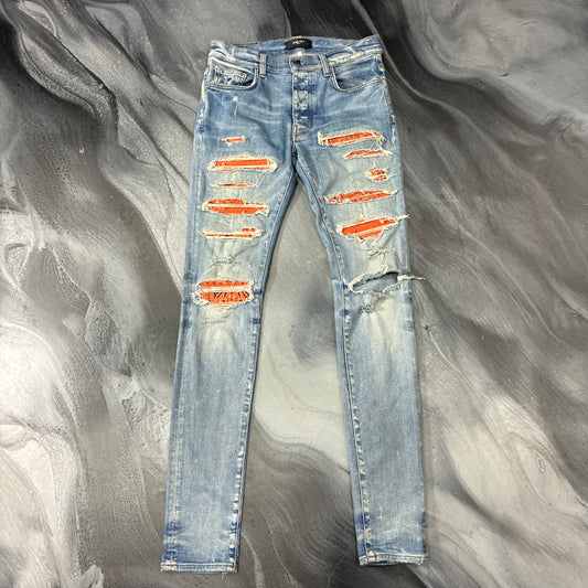 Amiri Indigo/Orange Bandana Thrasher Jean (31)