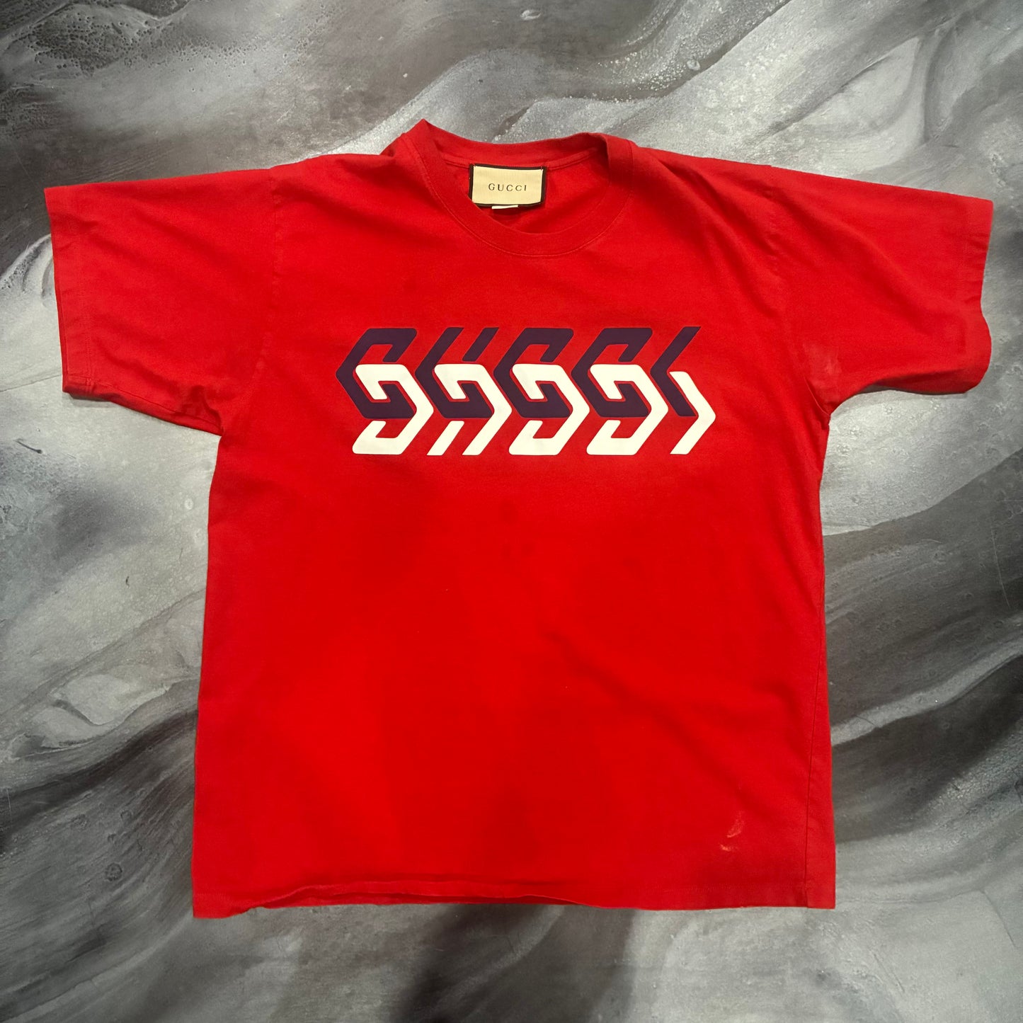 Gucci Red Abstract Logo Tee (S)