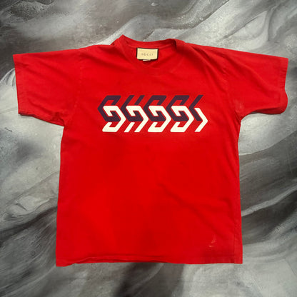 Gucci Red Abstract Logo Tee (S)