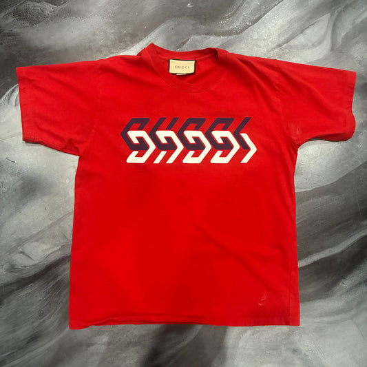 Gucci Red Abstract Logo Tee (S)