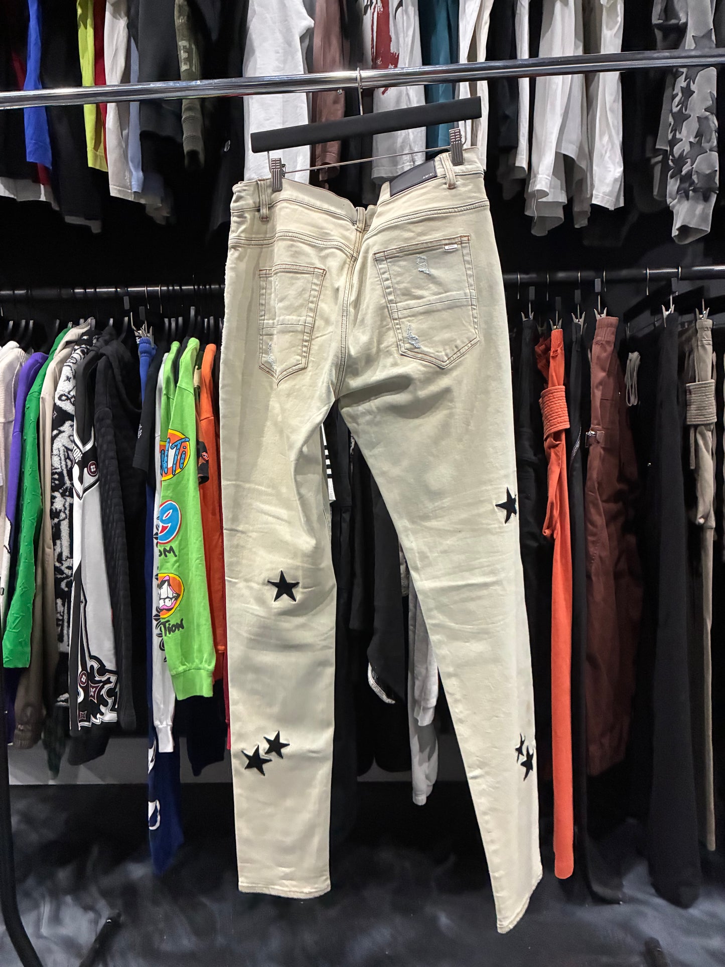 Amiri Antique Indigo/Black Stars Patched Jean (36)