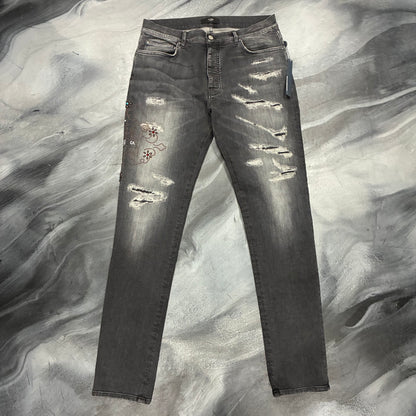 Amiri Black/Grey Hollywood Studded Jean (36)