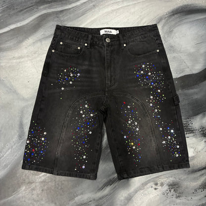 Duaa Black/Multicolor Jean Shorts (32)