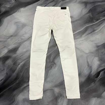 Amiri White/White Leather Patch Jean (36)