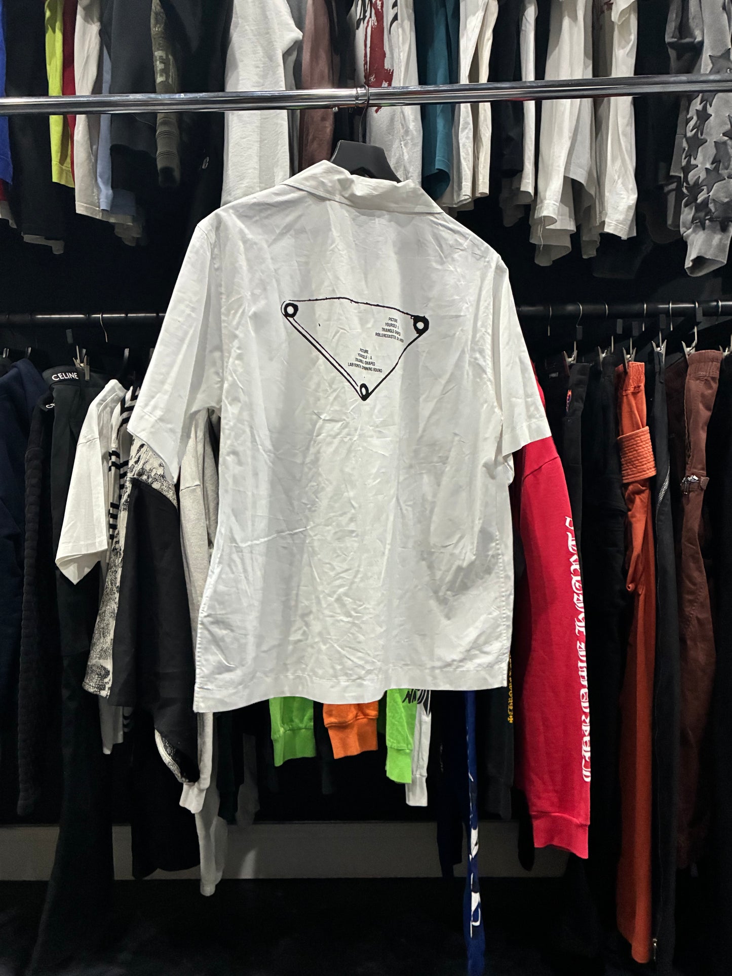 Prada White/Black Floral Button Up Shirt (M)