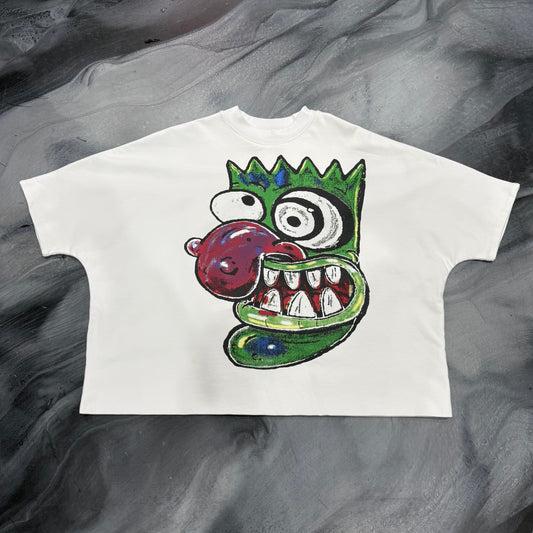 Billionaire White/Green Head Tee (L)