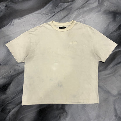 Amiri Cream Embroidered Logo Tee (XL)