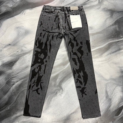 Purple Brand Crackle Black Skinny Jean (34)