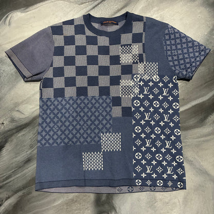 LV Blue/White Collage Monogram Tee (M)