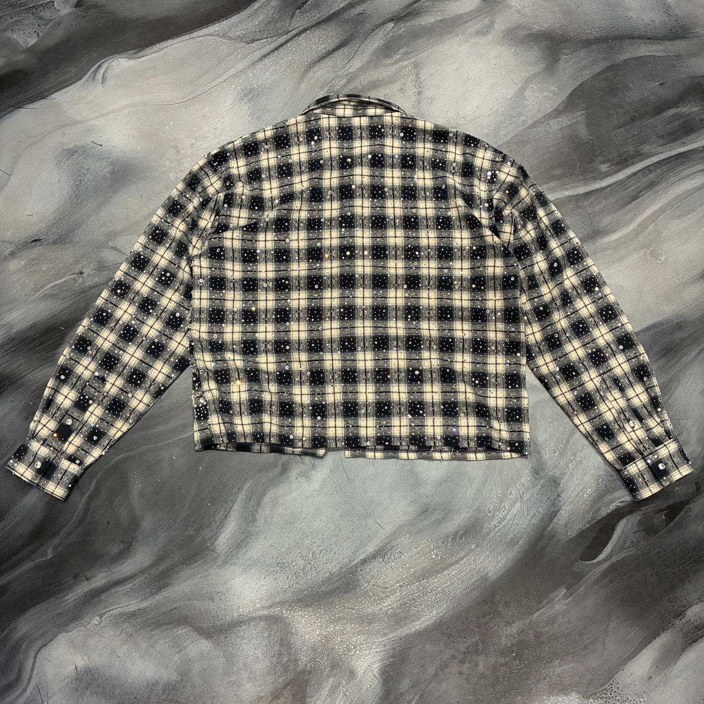 Vale Cream/Black Bling Flannel (XL)