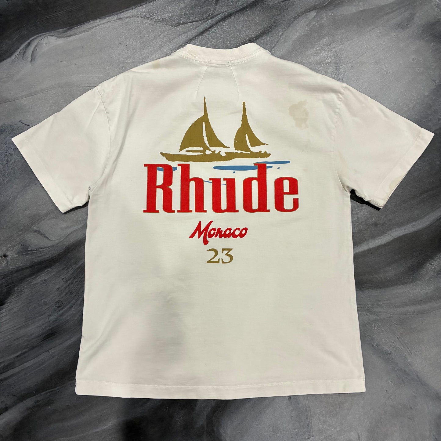 Rhude Cream Monaco Tee (XS)