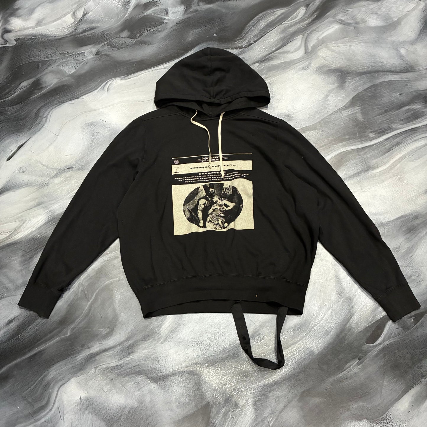 Rick Owens Black DRKSHDW Graphic Hoodie (XL)