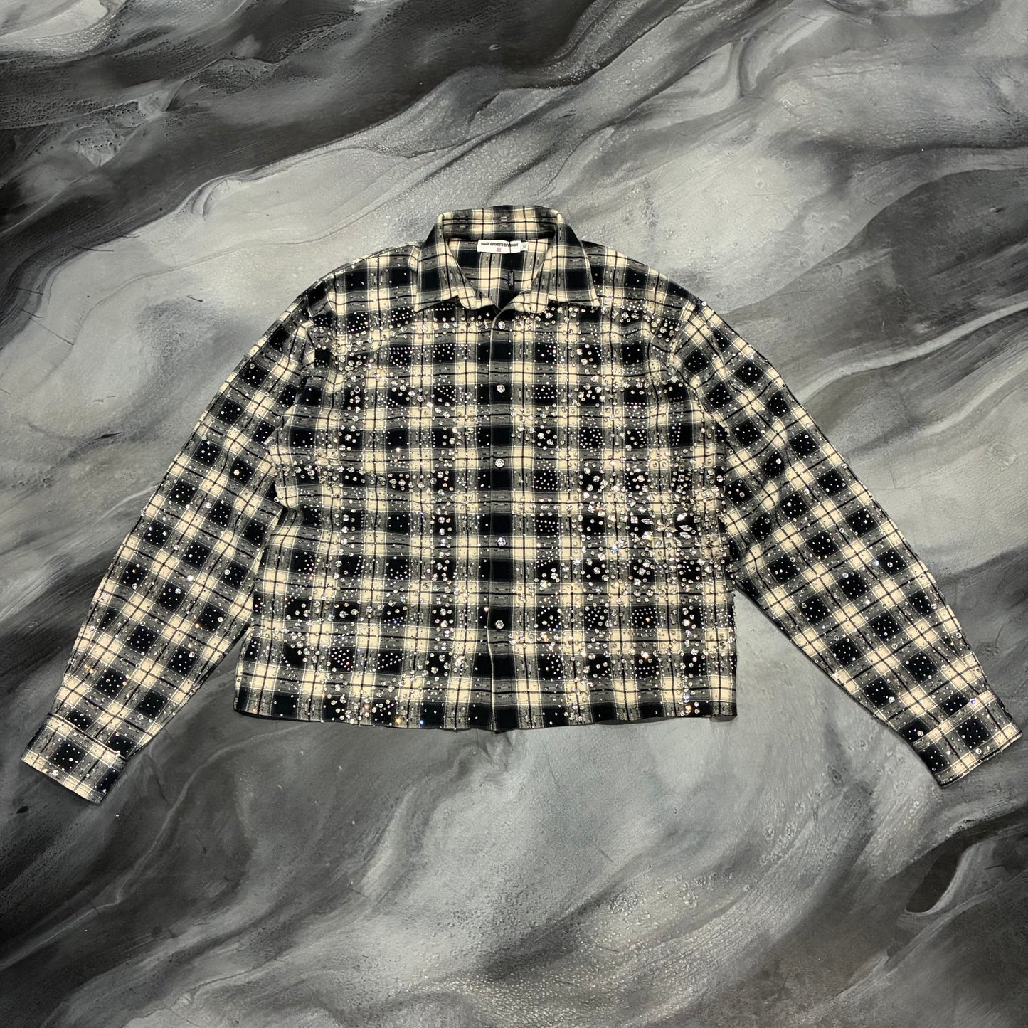 Vale Cream/Black Bling Flannel (XL)