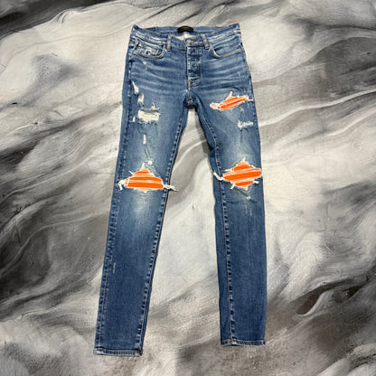 Amiri Dark Blue/Orange Patch Jean (32)