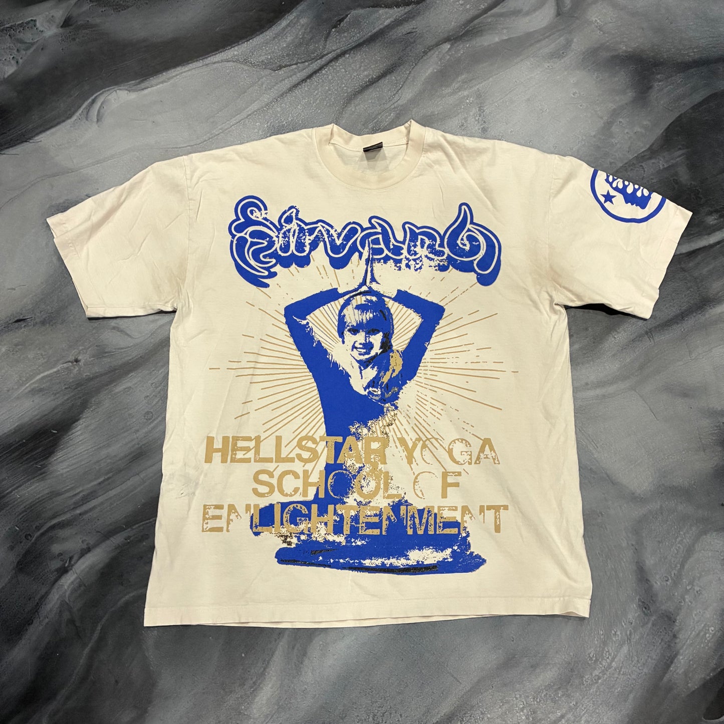 Hellstar Cream/Blue Enlightenment Tee (XL)