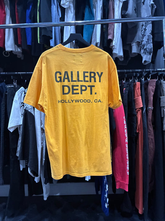 Gallery Dept Yellow/Black Logo Tee (L)