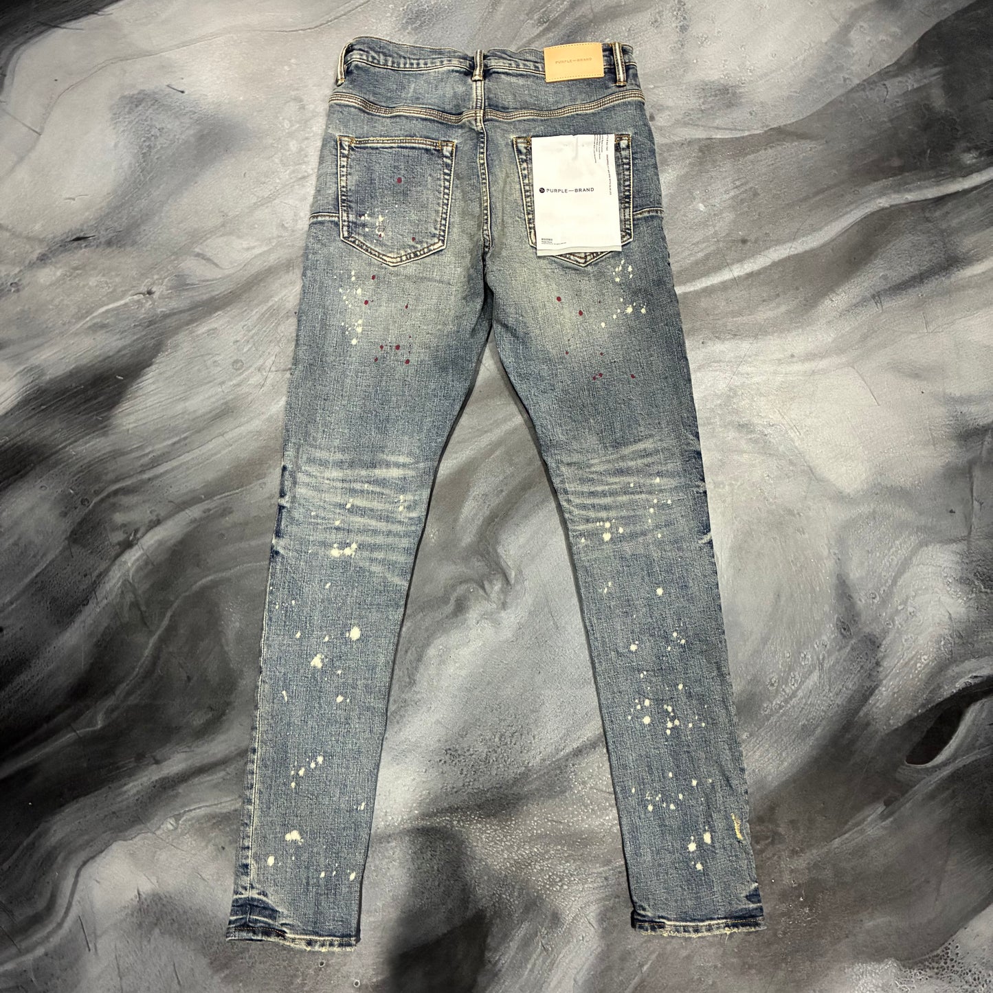 Purple Brand Indigo Wash Paint Splatter Jean (30)