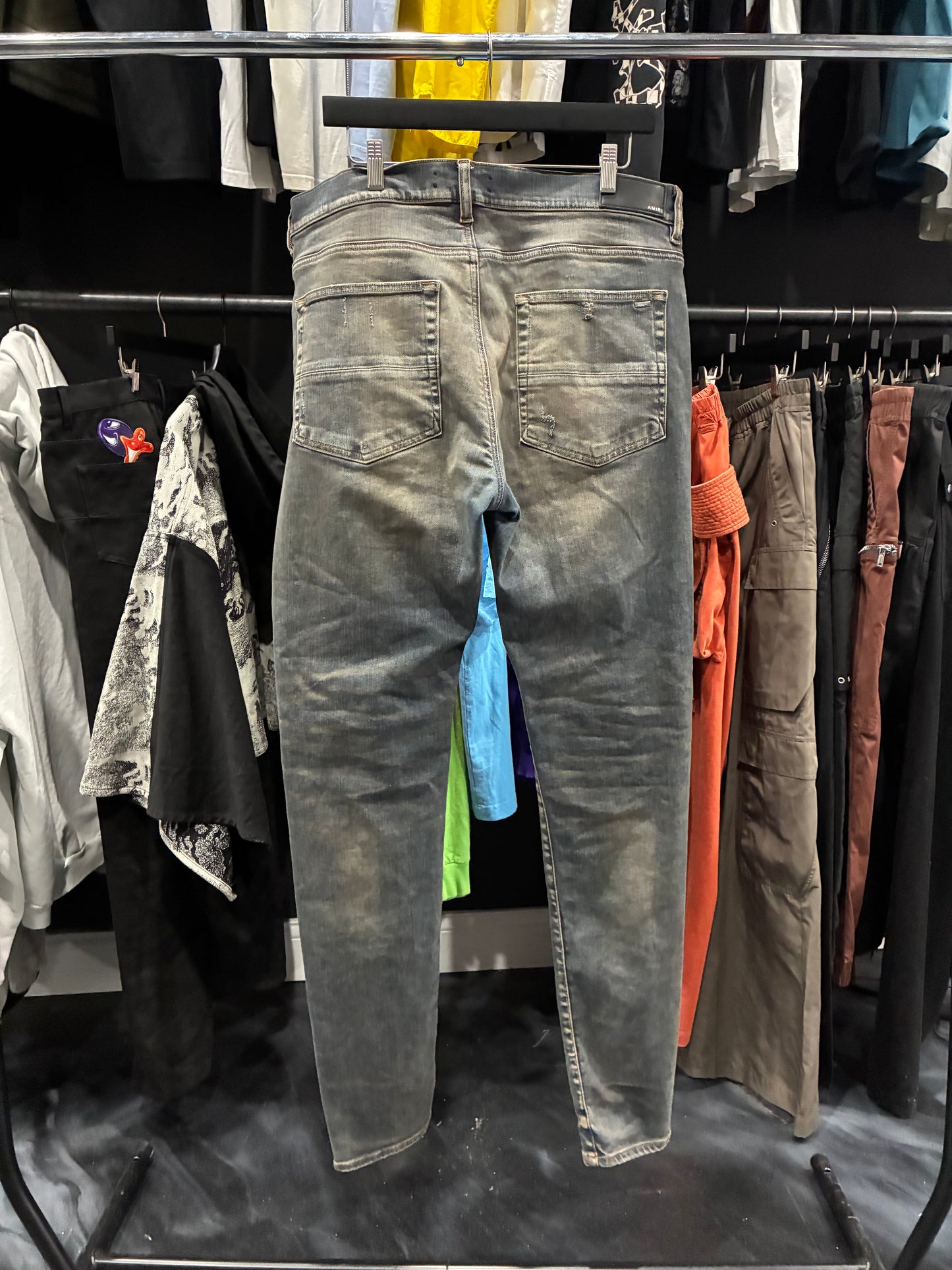 Amiri Antique Indigo Plaid Patch Jean (38)