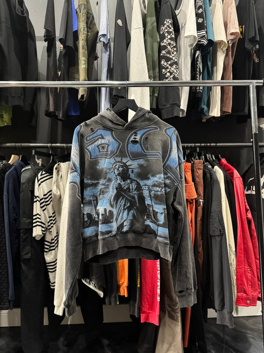 Vale Faded Black/Blue Lady Liberty Hoodie (M)