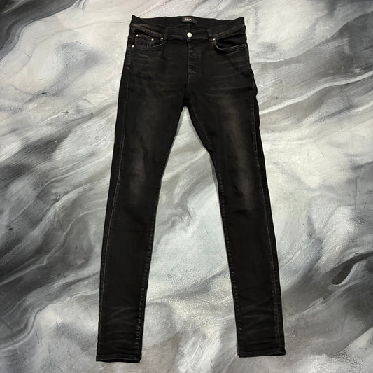Amiri Faded Black Plain Stack Jean (33)