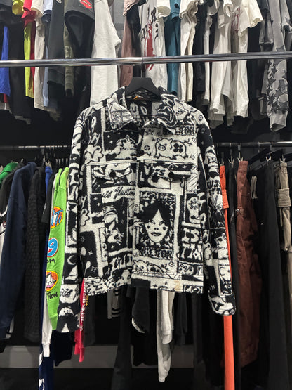 Louis V Black/White Comics Trucker Jacket (L)
