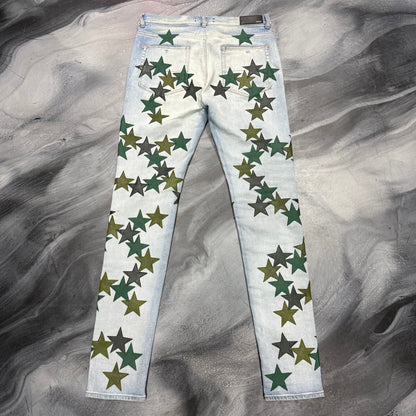 Amiri Light Blue/Green Stars Chemist Jean (33)