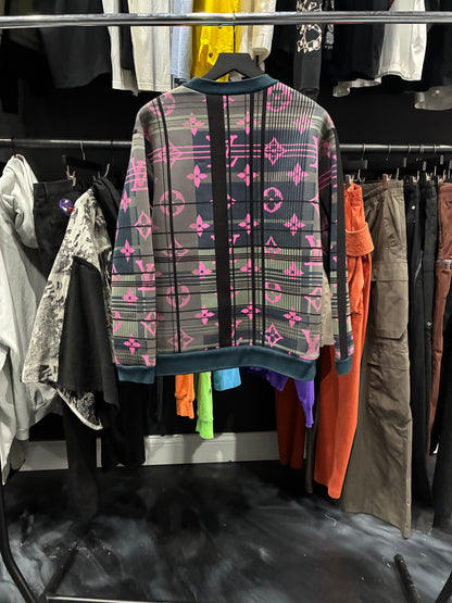 Louis V Navy/Pink Monogram Crewneck Sweater (S)