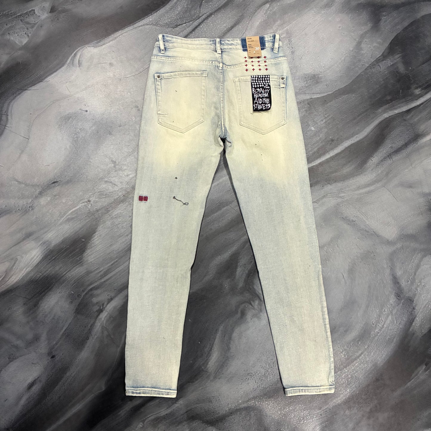 Ksubi Bleach Wash Red Logo Jean