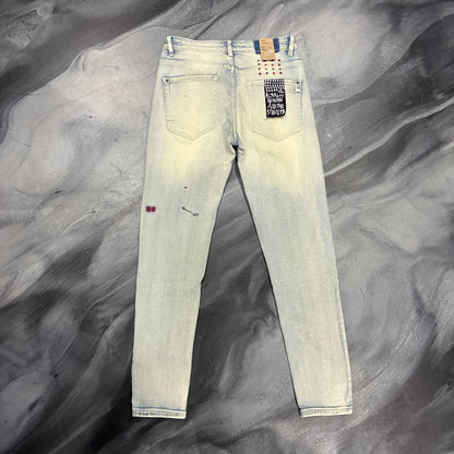 Ksubi Bleach Wash Red Logo Jean