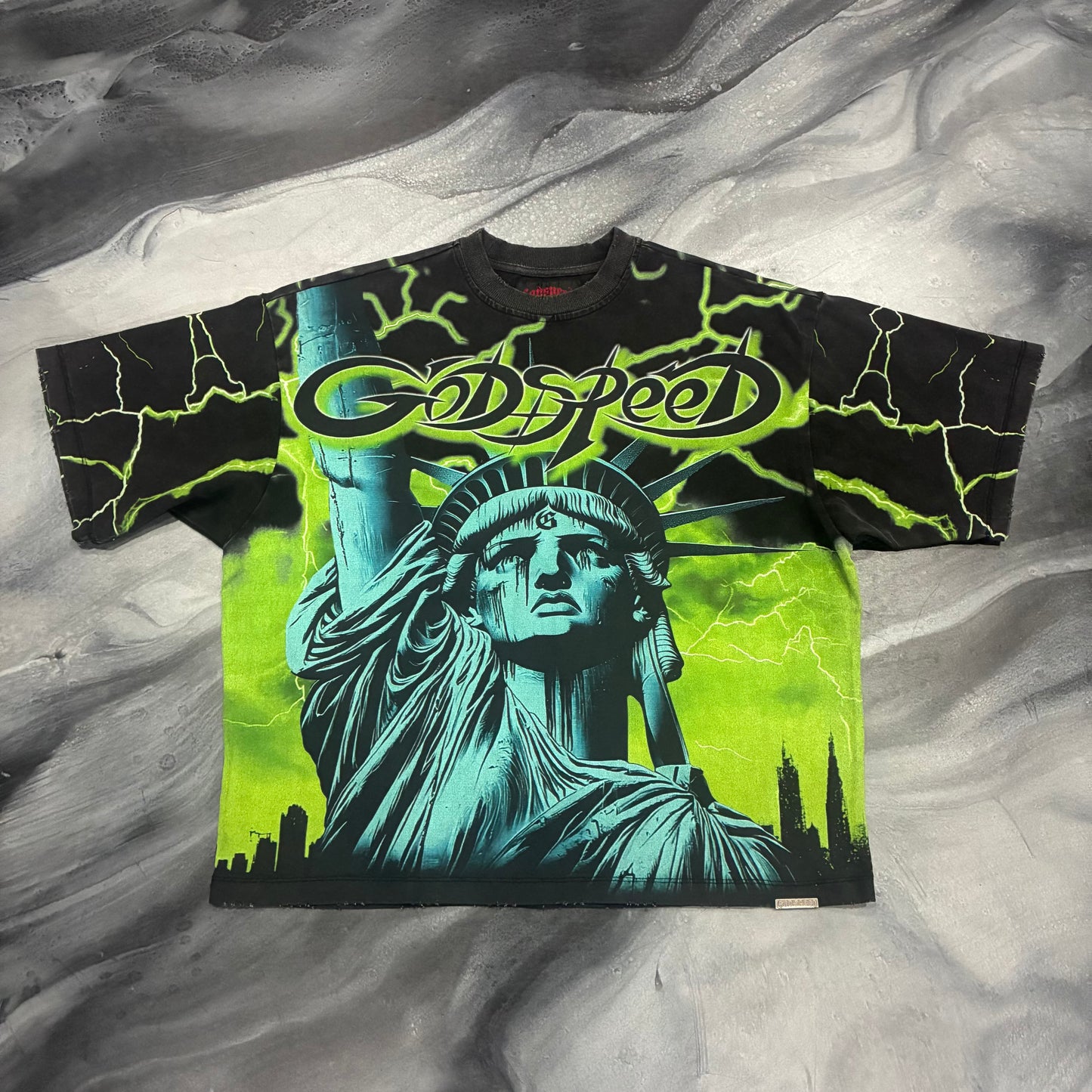 Godspeed Black/Green Lady Liberty Tee (XS)